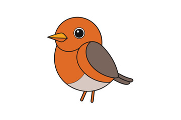 Cute Robin on Vector Illustration Design