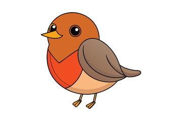 Cute Robin on Vector Illustration Design