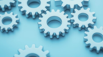 Interlocking gears, indicating seamless coordination, 3D illustration