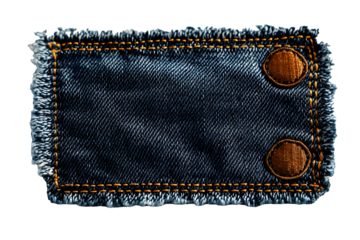 Denim patch, the patch label on a white background