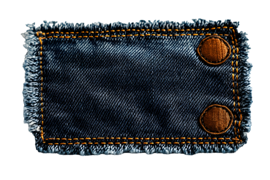 Denim patch, the patch label on a white background