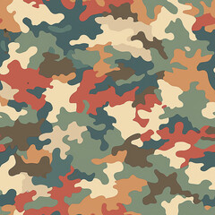 A camouflage pattern featuring a multitude of different vibrant colors