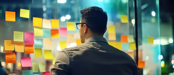 In an agile development environment, an IT employee utilizes a kanban board for task management as well as attaching notes to a scrum board.