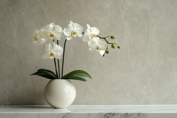 Luxurious Orchids Displayed on Marble