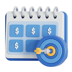 Calendar monthly target 3D icons