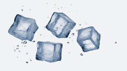 Ice cubes flying