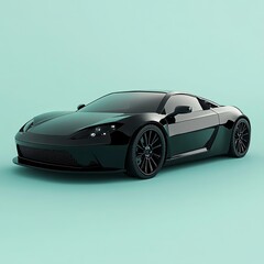 Sport car isolated on background. 3d rendering - illustration