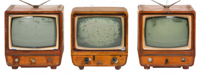 Vintage Televisions with Wooden Frames