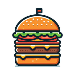 Modern Burger Icon Vector