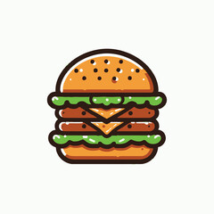 Modern Burger Icon Vector