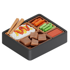 Bento box 3D icon
