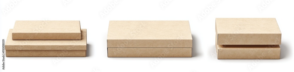 Poster isolated cardboard box with transparent background suitable for packaging
