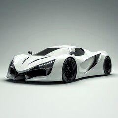 Fototapeta premium White Italial supercar concept isolated front side
