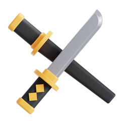 Samurai sword 3D icon