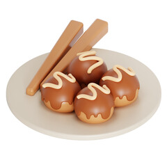 3D Takoyaki japanese food