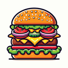 Modern Burger Icon Vector