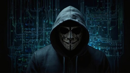 Hacker in dark background concept