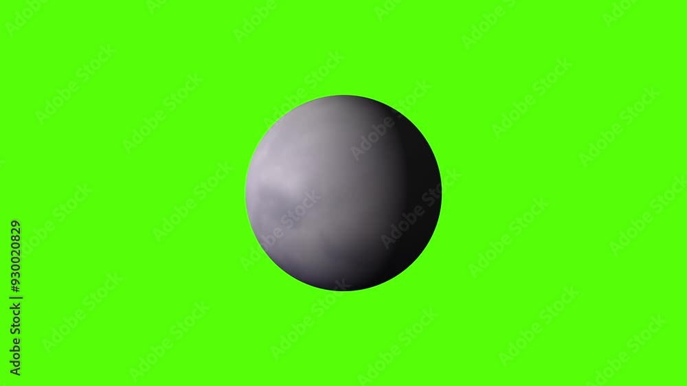 Wall mural planet with rotation on green screen background