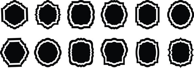 Label frames. Old ornate labels, decorative vintage frame and retro badge. Set of luxury vintage frames, collection of retro labels, badges and banners vector decorative elements.