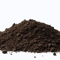 Soil, dirt pile isolated on white background