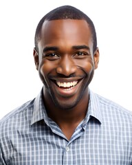 Obraz premium Happy Casual black man Model on white background AI generated