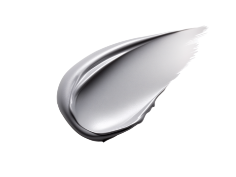 silver brush stroke isolated on white background