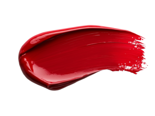 red brush stroke isolated on white background