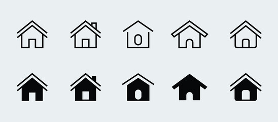 Web home icons. Real estate house symbol set