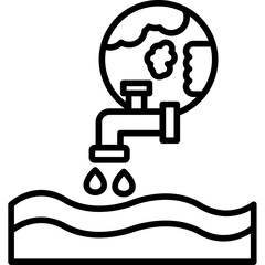 Water Crisis Awareness Icon
