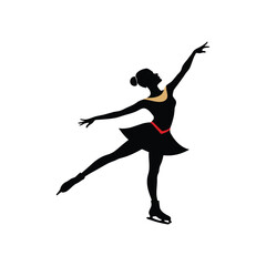 Sihlouette of professional female ice