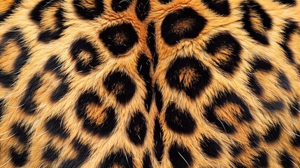 Close-up of leopard furs skin texture distinctive spots
