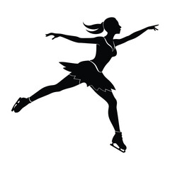 Sihlouette of professional female ice