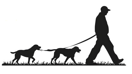 Dog walking vector silhouette