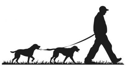 Dog walking vector silhouette