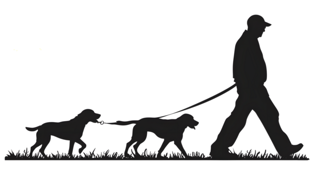 Dog walking vector silhouette