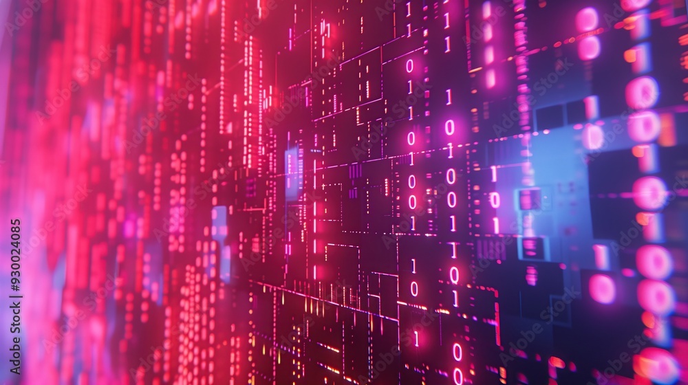 Aufkleber Abstract digital background with binary code advance technology wallpaper