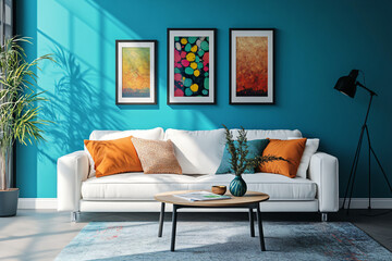 Teal Living Room.