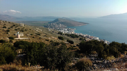 a hill in Albania overlooking the sea