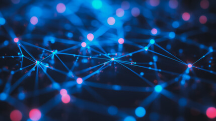 Abstract business connection of lines from nodes It is connected to endless nodes and represents the innovation of communication in the network.

