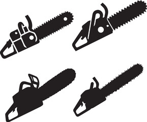 Chainsaw silhouette, Chainsaw icon, Chainsaw vector, 