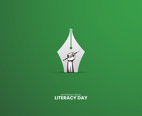 International Literacy Day, Literacy Day creative concept, Education day. vector illustration.