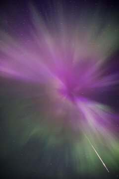 A meteor and Auroral corona