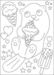 beaver coloring book page