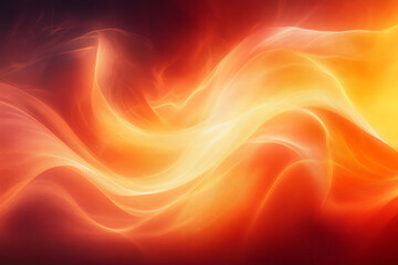 Obraz premium Energetic abstract light waves in yellow and red, twisting and turning in a dynamic composition full of intensity,