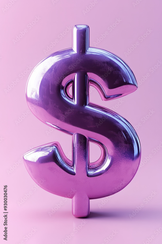 Poster a dollar sign icon with a graph overlay, isolated on a pastel lavender background, symbolizing the c