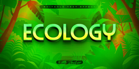 Vector design editable green eco nature text