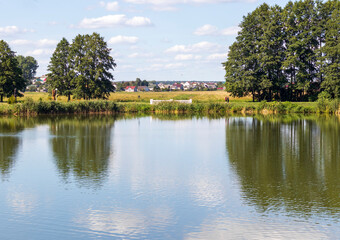 Fototapeta premium Landscape shot of the lake. Nature