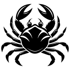 Collection of crab silhouettes, underwater marine animal vector, and crab icon set. Sea crabs are a popular dish.