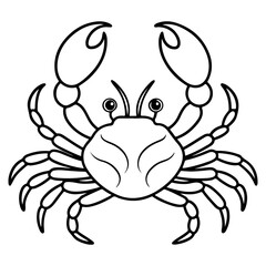 Collection of crab line art, underwater marine animal outline, and crab icon set. Sea crabs are a popular dish.