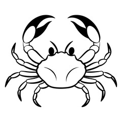 Collection of crab line art, underwater marine animal outline, and crab icon set. Sea crabs are a popular dish.